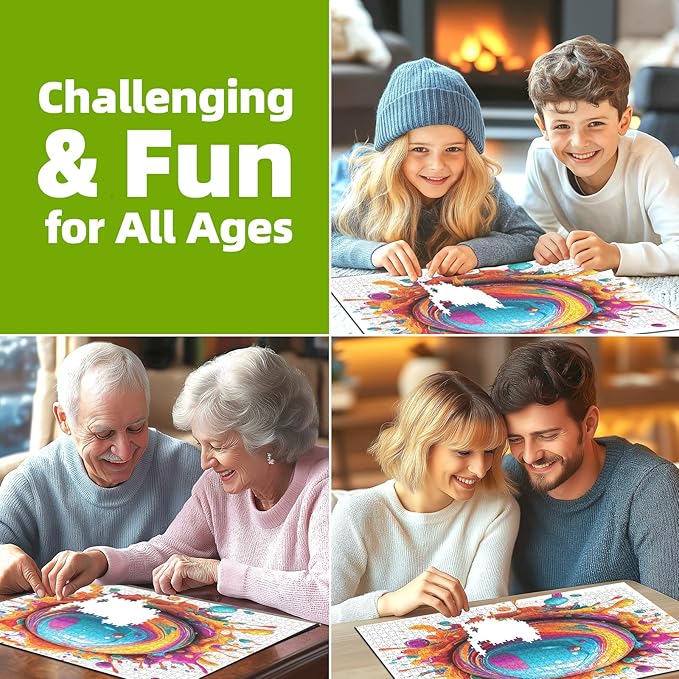 500 Piece Abstract Art Jigsaw Puzzle for Adults - Challenging Gradient Color Modern Design, 20x20 Inch, Unique Gift, Impossible Puzzles, Recycled Cardboard