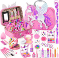 Kids Makeup Kit for Girl - Girls Makeup Kit Toys with Flying Horse Storage Case, Kids Play Makeup Set for Christmas Birthday Gift 3-12 Years Old