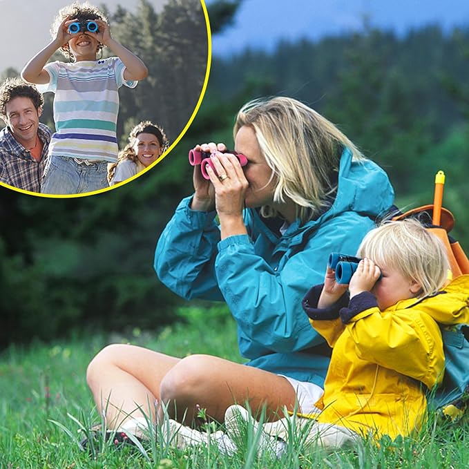 ESSENSON Binoculars for Kids Toys Gifts for Age 3-12 Years Old Boys Girls Kids Telescope Outdoor Toys for Sports and Outside Play Hiking, Bird Watching, Travel, Camping, Birthday Presents (Set of 2)