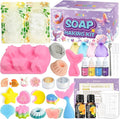 Jcoos Soap Making Kit for Kids, Make Your Own Soap Kit Soap Making Kit Science Kits for Kids, 9 Soap Mold, Soap Base, Scents, Activities Girls Crafts Christmas Gifts