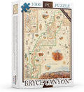 Bryce Canyon National Park Map Jigsaw Puzzle – 1000 Pieces, Hand-Drawn Artwork, Educational Family Puzzle, Includes Poster – 19.8” x 26.4”