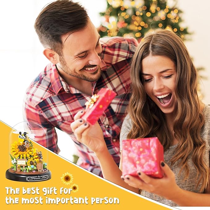 548 PCS Micro Brick Flower Bee Building Sets, Mini Blocks Animals Botanical Collection Blocks Model for Adult Toys, Home Decor and Office Art Creative Gift, for Teens Ages 6+ Kids