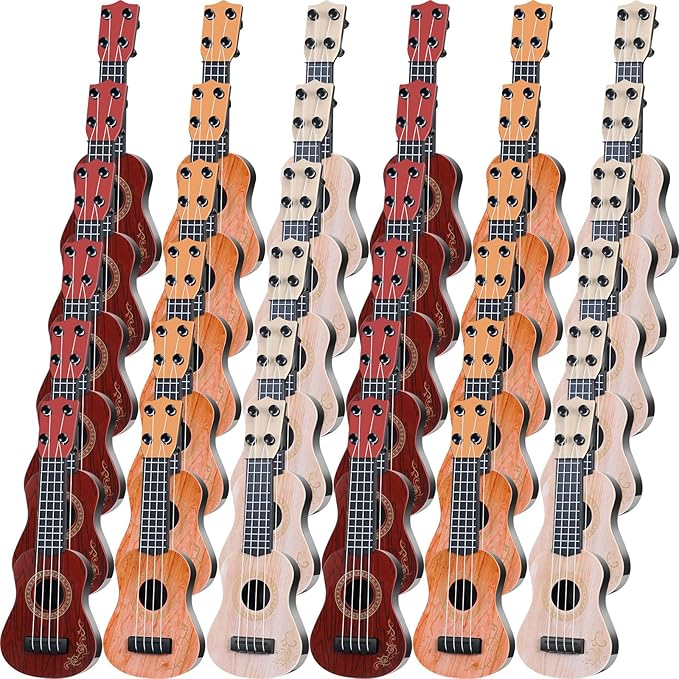 Lenwen 12 Pcs Kids Ukulele Guitar 10 Inch Kids Toy Ukulele 4 Strings Mini Guitar Children Musical Instruments Educational Learning Toy for Toddler Beginner Preschoolers Education