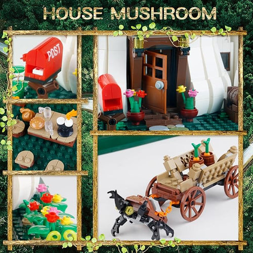 2233PCS Mushroom House Building Blocks,Creative Ideals Treehouse Building Blocks, Best Present for 6+ Boys, Girls or Adults