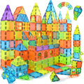 Magnetic Tiles 125PCS Magnetic Building Blocks Set 3D Magnet Tiles with 2 Cars STEM Educational Learning Construction Toys Kids Birthday Gifts for Preschool Toddler Boys Girls 3 4 5 6 7 8 9 + Year Old