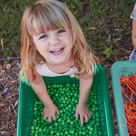 ECR4Kids 2-Station Sand and Water Adjustable Play Table, Sensory Bins, Seafoam/Emerald