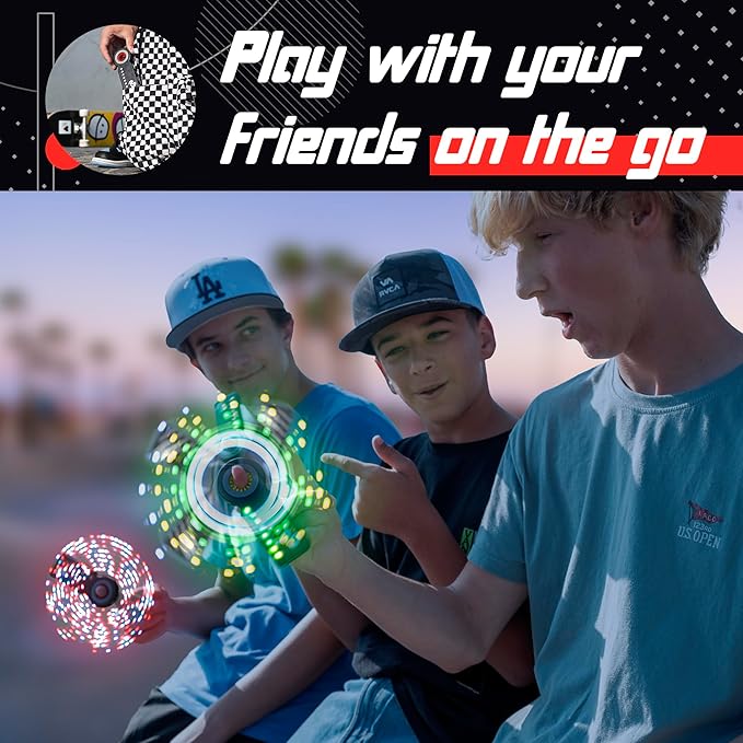 RingSlingr Fireball Red Fidget Spinner Toy, Durable, Portable LED Fidget Toy for Young Adults and Kids, Light Up Spinner Toy