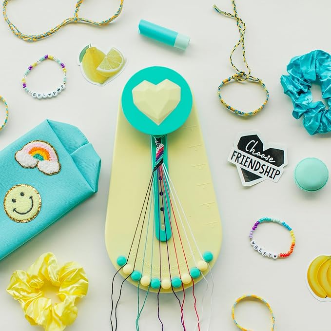 Choose Friendship Bracelet Making Kit – DIY Craft Loom for Kids Ages 8+, New & Improved Design, Includes 20 Threads, Makes 8 Bracelets, Yellow “Taffy”