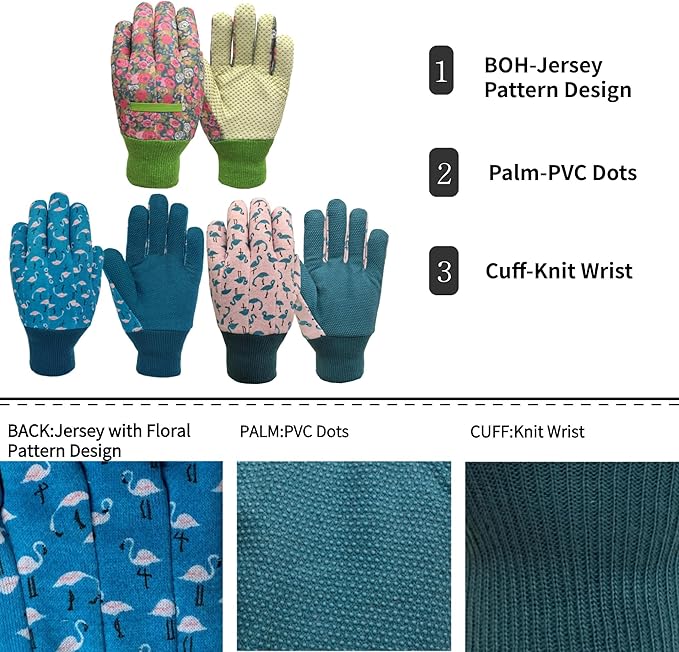 Kids Gardening and Garden Gloves for Toddler,Children's Yard Work Glove,Gift,Cute Pattern,Age3-8