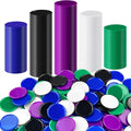 Coopay 500 Pieces Plastic Learning Counters Disks Bingo Chip 5 Colors Counting Discs Markers for Math Practice and Poker Chips Game Tokens Kids Reward, 1 Inch (White, Blue, Black, Green, Purple)