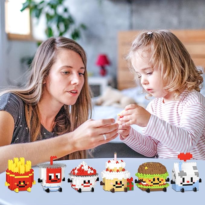 Brands Food Micro mini Blocks Building Sets for Adults Tasty tinies Friends Sets for Kids French Fries、Cake、cola、Burger、ice Cream for 8-12