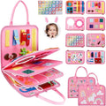 Busy Board for Toddlers, Sensory Board Travel Toys Gifts for 1 2 3 4 Year Old Girls Boys, Montessori Toys to Learn Fine Motor Skills, Educational Activities Busy Book for Airplane Car (Pink)