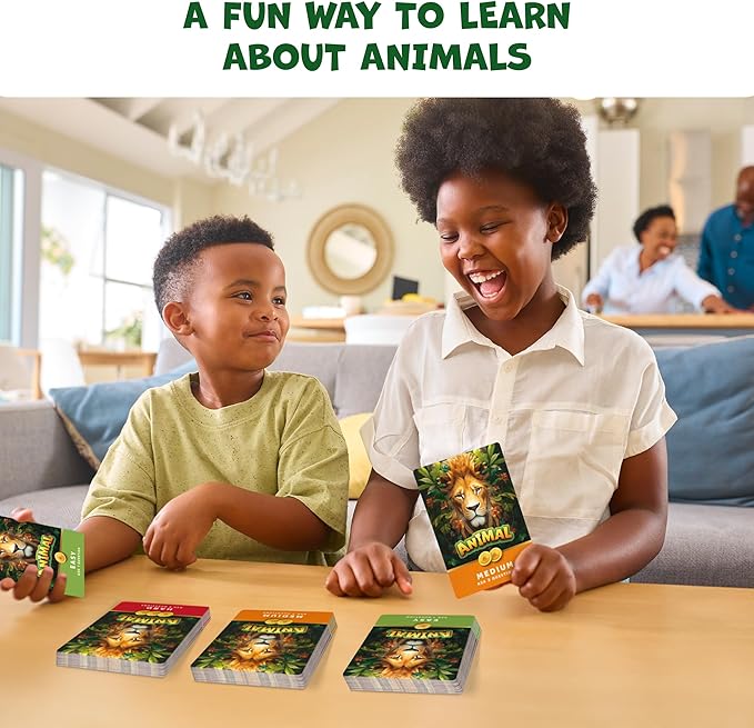 Guess The Animal – Educational Guess In 5 Clues Game for Kids & Family – Fun Children’s Guessing Game for Learning Animals, Perfect for Home, School or Travel – Girls, Boys Ages 6, 7, 8, 9, 10