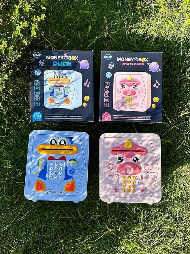 Piggy Bank for Kids - Electronic Money Saving Box w/Code Fingerprint - ATM Safe Toy - Coin Bank Girl Toys for Ages 3 4 5 6 7 8 9 10 Year Old - Birthday Xmas Ideal Gifts for Girls (Pink Unicorn)