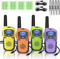 Walkie Talkies for Adults- WokTok Long Range Two Way Radio for Camping Hiking Hand Held Hiking Accessories Camping Gear Xmas Birthday Gift for Kids,SOS Siren,NOAA Weather Alert,4 Radios