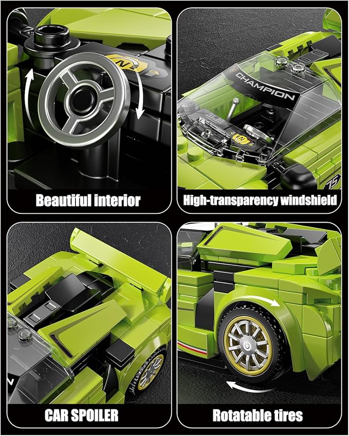 TGL TYCOLE Super Sports Car Building Block Set with Display Case,Speed Race Car Building Kits Construction Toy,Collectible Car Model,Christmas Birthday Gift for Adults and Kids 6 and up(323pcs)