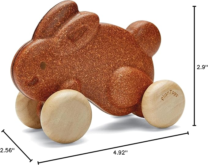 PlanToys Push Along Bunny - Brown