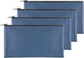 4Pack Money Bag 11 X 6 ", Safe Durable Money Bags with Zipper for Cash Waterproof, Coin Money Pouch PU Leather Bank Bag, Bank Bags with Zipper for Checks Makeup Bills Receipts Tool Storage Bag (Navy)