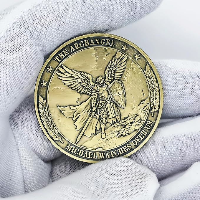 Archangel Saint Michael Challenge Coin Religious Coins Christian Collectors Coin (Pack of 3)