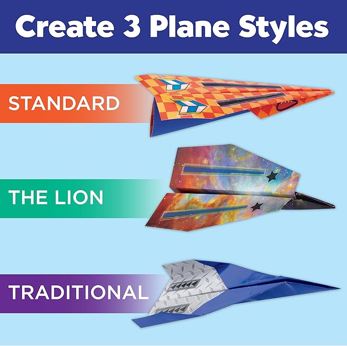 Creativity for Kids Paper Airplane Squadron - Create 20 Paper Airplanes, Crafts for Boys and Girls, Stocking Stuffers and Gift for Boys, Kids Activities (Ages 6+)