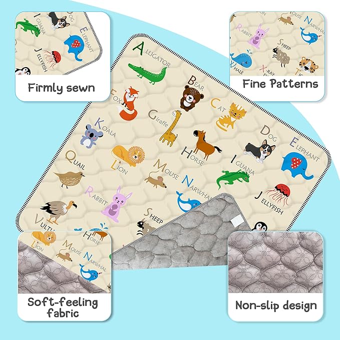 Baby Play Mat，Thick Soft 71" X 79" Playpen mat, Non-Slip and Machine Washable Baby Play Mats for Floor，Crawling Mat for Babies, Toddlers & Infants to Play and Learn (Beige Animal)