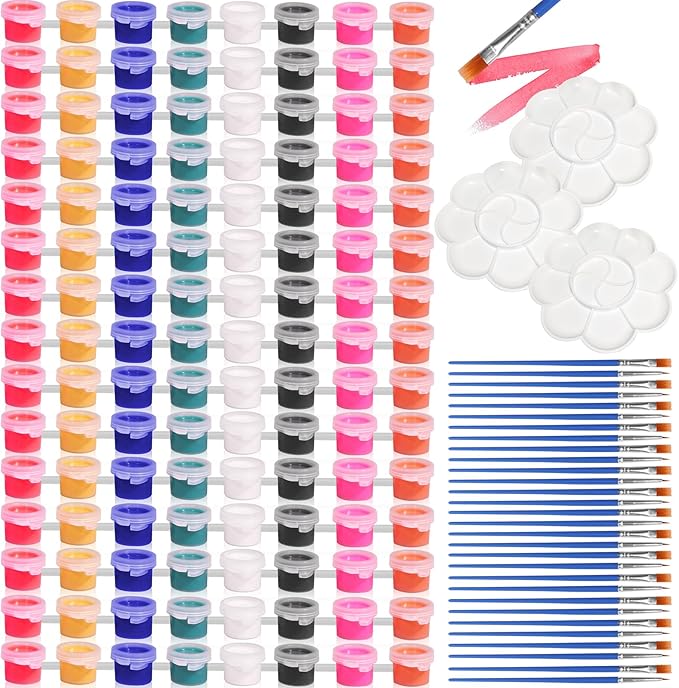 Veythor Mini Acrylic Paint Set,Acrylic Paint Strips for Kids&Adults with Brushes,15 Set 8 Colors Washable Filled,for Home Classroom Painting Art Supplie(15)