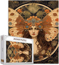 Tucocoo Butterfly Woman Jigsaw Puzzle 1000 Pieces Puzzles for Adults, Fantasy Girl Portraits Creative Style Jigsaw Puzzles for Challenging Family Activity Games DIY Puzzle for Home Decor Gifts