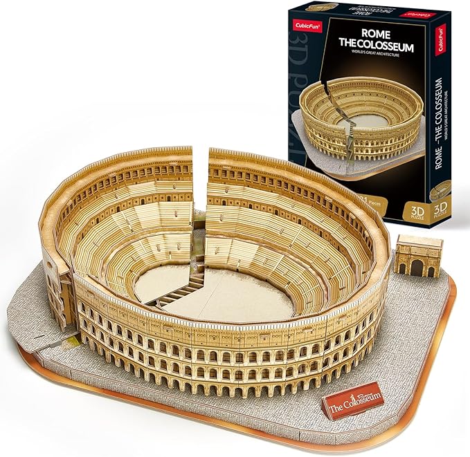 CubicFun 3D Puzzle for Adults Kids Rome Colosseum Jigsaw Italy Architecture Model Kits DIY Toys with Booklet Birthday Gift for Boys Girls Age 8+, 131 Pieces Valentine's Day Gift Easter Gifts Puzzles