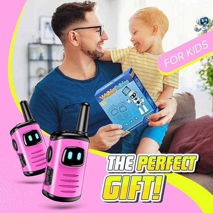 Toys for 3-8 Year Old Girls: comedyfun Mini Robots Walkies Talkies 2 Pack Christmas Birthday Gifts for 3 4 5 6 7 8 Year Old Girls Outdoor Toys Age 5 6 7 8 Girl Stocking Stuffers Camping Hiking