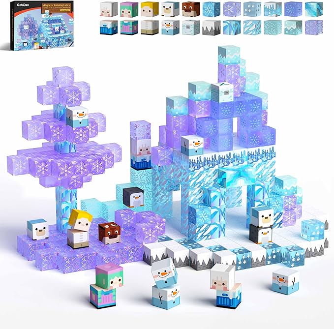 GobiDex Magnetic Blocks Magnet Building Toys, Princess Castle Toys for Girls, STEM Creative Sensory Birthday Gift for Kids Age 3+ Years Old