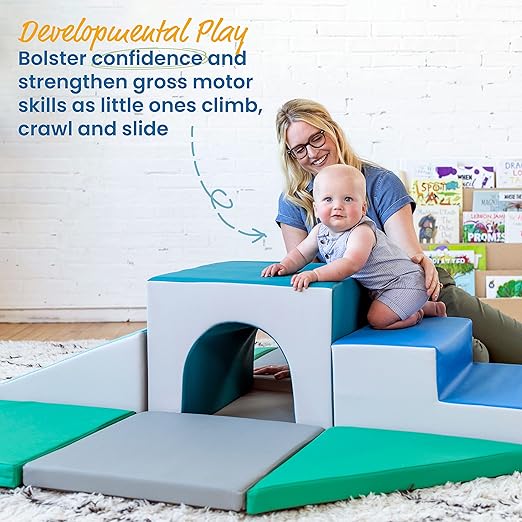 ECR4Kids SoftZone Lincoln Tunnel Climber, Toddler Playset, Contemporary