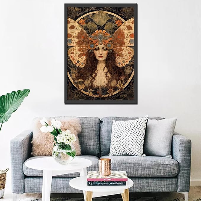 Tucocoo Butterfly Woman Jigsaw Puzzle 1000 Pieces Puzzles for Adults, Fantasy Girl Portraits Creative Style Jigsaw Puzzles for Challenging Family Activity Games DIY Puzzle for Home Decor Gifts