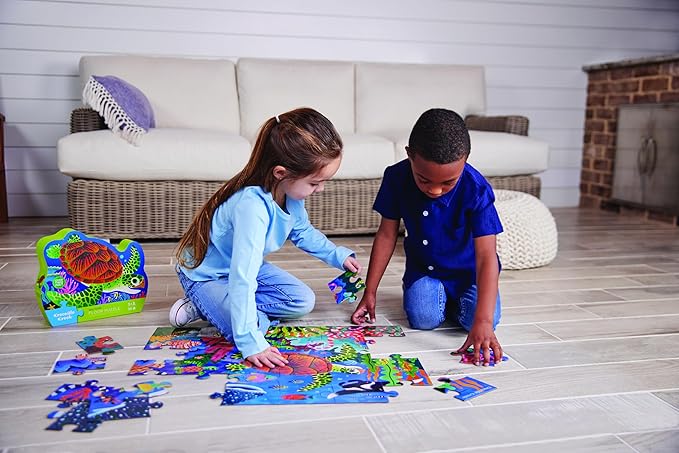 Crocodile Creek 36-Piece Jigsaw Floor Puzzle - Fun Floor Puzzles for Kids Ages 3-5 - Heavy-Duty Shaped Box for Storage - Unicorn Dreams - 27" W x 20" H Finished
