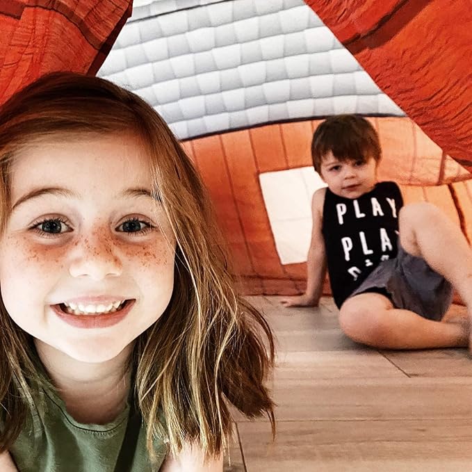 The Original Patented AirFort - Build A Fort in 30 Seconds, Inflatable Fort for Kids, Play Tent for 3-14 Years, A Playhouse Where Imagination Runs Wild, Fan not Included (Farmer's Barn)