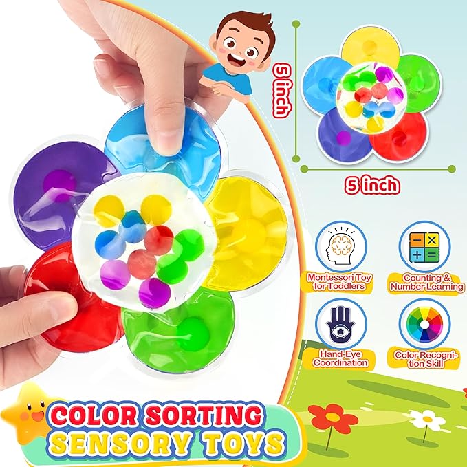 Christmas Stocking Stuffers Toddlers Kid 6PC Sensory Travel Toys Pack for Toddler 3 4 5 Year Old Airplane Car Travel Activities Road Trip Essential Classroom Must Have for Kid Autistic Fidget Gift