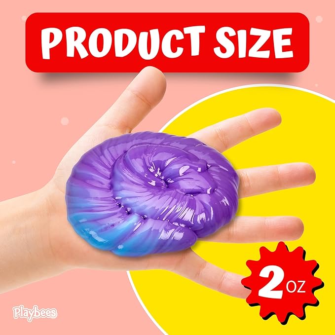 Playbees Color Changing Therapy Putty 4 Pack - Silly Mini Thinking Slime for Sensory Play, Educational Games, Fidget Toy 8-15 - Heat Sensitive Magical Color Shifts - Slime Party Favors 2 Oz