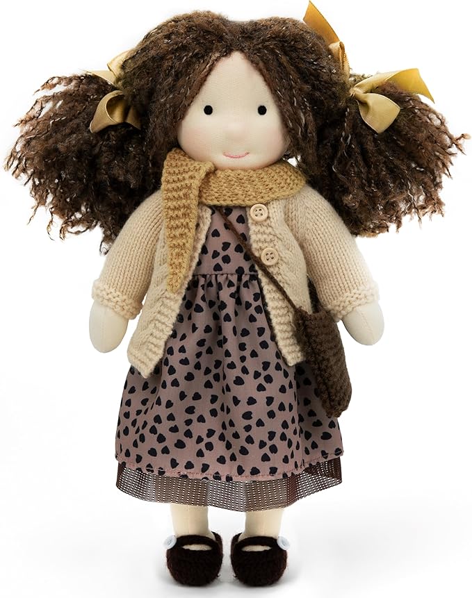 BlissfulPixie Ballerina 12" Waldorf Doll - Handmade Personalized Collectors Rag Doll for Kids Birthday Present with Beautiful Present Box