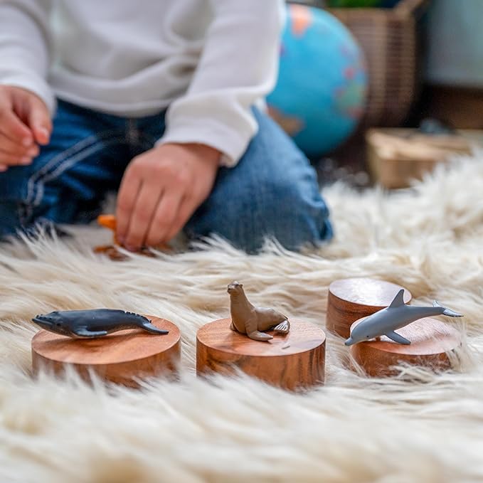 Wooden Stacking Bowls – Montessori Nesting Toy for Sensory Play & Fine Motor Skills, Natural Acacia Wood