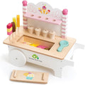 15 Pc Ice Cream Cart - Includes Ice Cream Cones, Popsicles, Scooper and Cart - Made with Premium Materials and Craftsmanship - Encourage Role Play and Develops Social Skills - for Children 3+