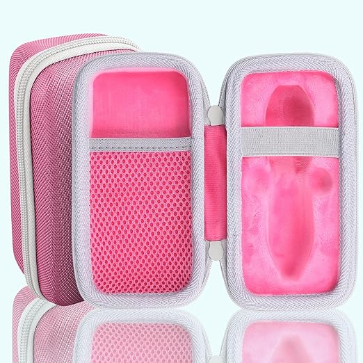 co2CREA Hard Case for 3Doodler Start+ Essentials (2024) 3D Pen Set - Storage Organizer with Custom Slots for Art Activity Set, Printing Filament Refill and USB Charger, Pink Case + White Zipper