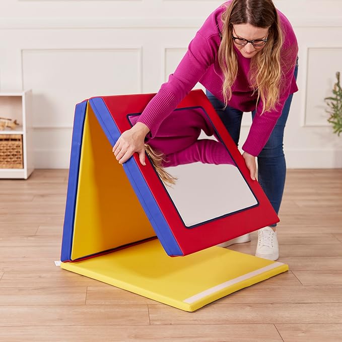ECR4Kids SoftZone Folding Floor Mirror, Sensory Toy, Assorted