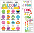 Hadley Designs Feelings Chart For Kids Ages 4-8 - Emotions Chart For Toddlers 3-5, Counseling Feelings Posters For Classroom Calming Corner, Social Emotional Learning Posters, Colorful Classroom Decor