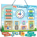 inamio Magnetic Kids Calendar for Learning - Classroom, Preschool Calendar for Kids and Toddlers - Days of The Week Chart - Today, Months and Weather