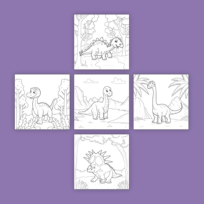 ArtPops Coloring Boxes – Pop-Up Pre-Printed Coloring Box Set – DIY Wall Art Kit for Kids – Eco-Friendly, Easy to Hang, No Frame Needed – 5-Pack, Tiny Dinos