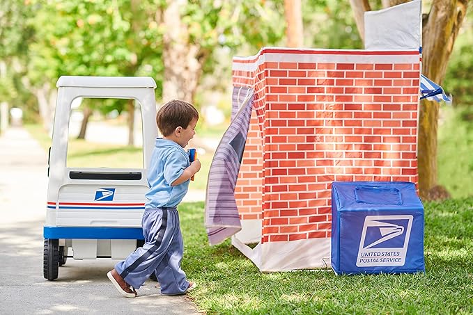 Kid Trax Pop Up Kids Magical Play Tent, Large Front and Rear Openings, Carrying Case Included, Easy Storage, USPS Post Office, White