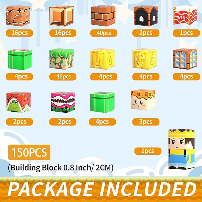 150PCS Magnetic Blocks STEM Toys for Kids, Magnetic Building Tiles Educational Construction Set with Storage Bag, Strong Magnets, Compatible with Major Brands, Gift for Ages 3 4 5 6 7 8+ Year Old