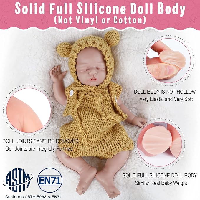 Vollence 18 inch Sleeping Silicone Baby Doll That Look Real,Reborn Baby Doll,Real Lifelike Baby Dolls - Boy