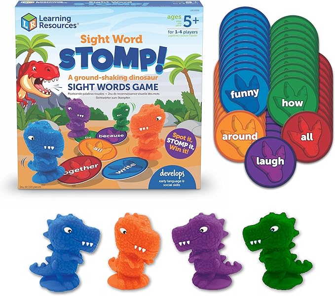 Sight Word Stomp!, Educational Indoor Games, Preschool Alphabet ,Toddler Brain Toys, Toddler Preschool Learning, 114 Pieces, Age 5+