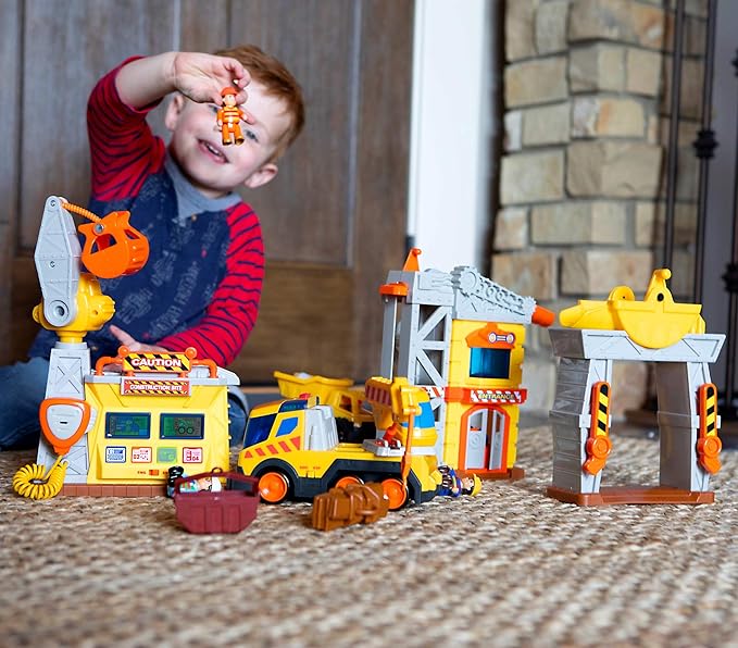 Fat Brain Toys Construction Site Playset - Multilingual Imaginative Play, Ages 3+