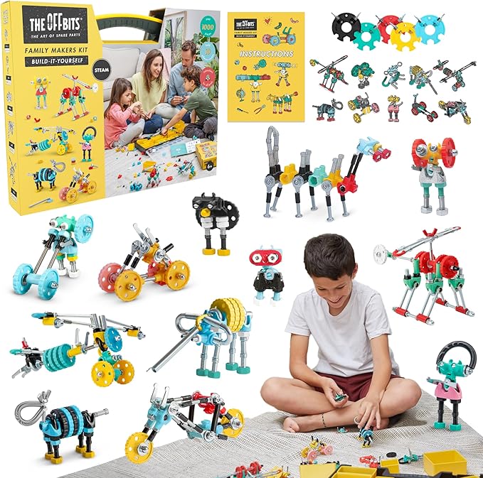 The Off Bits Educational STEM Toys for 6+: Robot Toy Building Sets, 3-in-1 Engineering Kit for Boys and Girls, Build Your Own STEM Building Toys with Endless Possibilities (Family Kit)